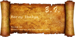 Berzy Ibolya névjegykártya